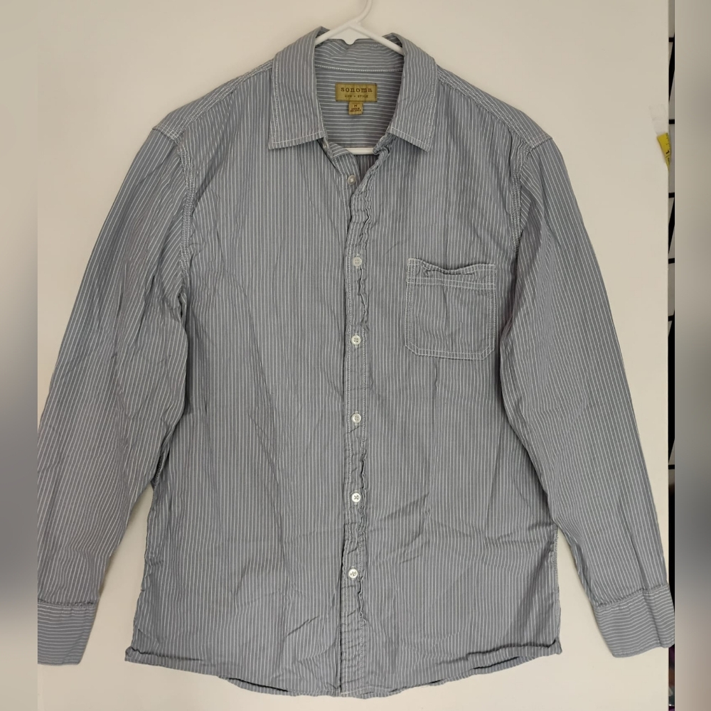 SONOMA Men's Blue Striped Shirt